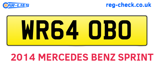 WR64OBO are the vehicle registration plates.