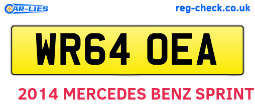 WR64OEA are the vehicle registration plates.