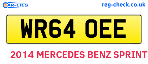 WR64OEE are the vehicle registration plates.