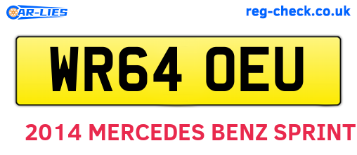 WR64OEU are the vehicle registration plates.