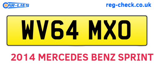 WV64MXO are the vehicle registration plates.