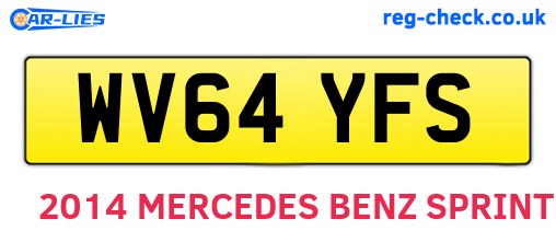 WV64YFS are the vehicle registration plates.