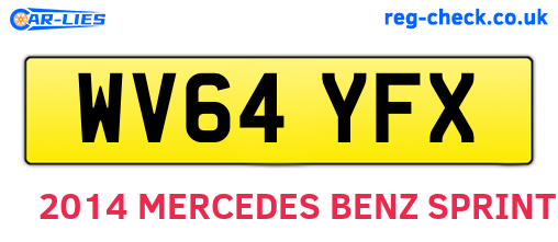 WV64YFX are the vehicle registration plates.