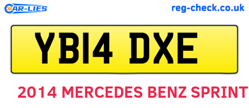 YB14DXE are the vehicle registration plates.