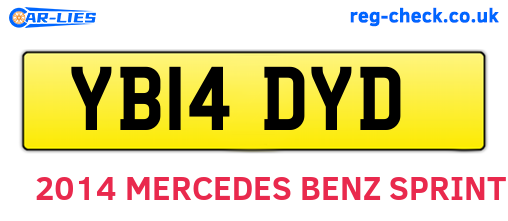 YB14DYD are the vehicle registration plates.
