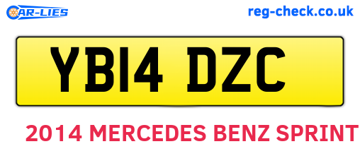 YB14DZC are the vehicle registration plates.