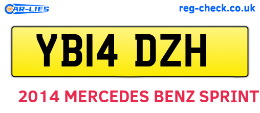 YB14DZH are the vehicle registration plates.