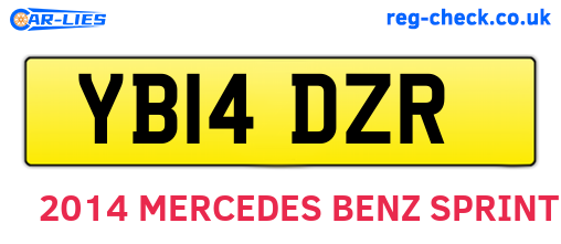 YB14DZR are the vehicle registration plates.