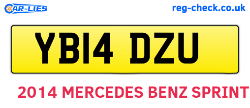 YB14DZU are the vehicle registration plates.