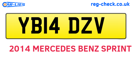 YB14DZV are the vehicle registration plates.