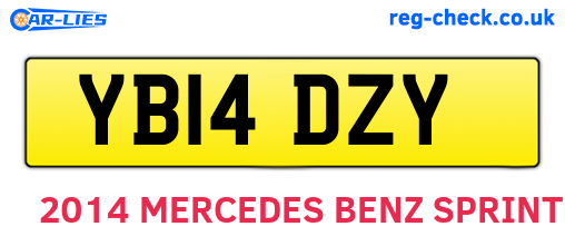 YB14DZY are the vehicle registration plates.