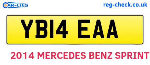 YB14EAA are the vehicle registration plates.