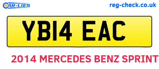 YB14EAC are the vehicle registration plates.