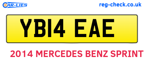 YB14EAE are the vehicle registration plates.