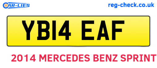 YB14EAF are the vehicle registration plates.