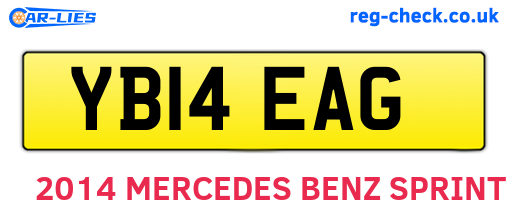 YB14EAG are the vehicle registration plates.