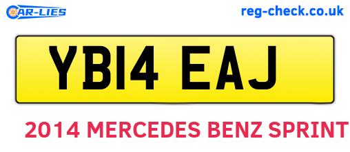 YB14EAJ are the vehicle registration plates.