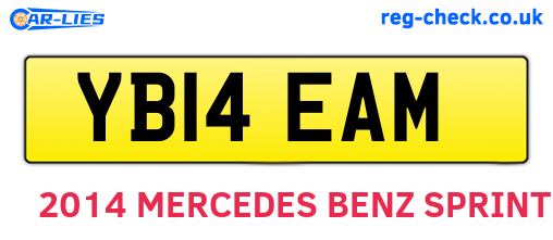 YB14EAM are the vehicle registration plates.