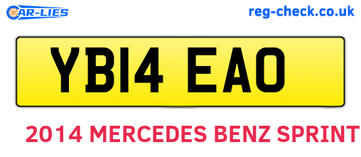 YB14EAO are the vehicle registration plates.
