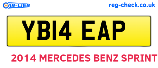 YB14EAP are the vehicle registration plates.