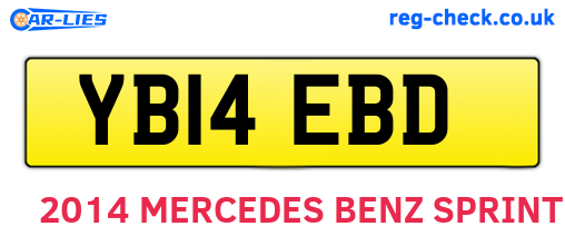 YB14EBD are the vehicle registration plates.