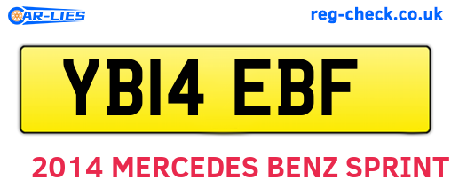 YB14EBF are the vehicle registration plates.