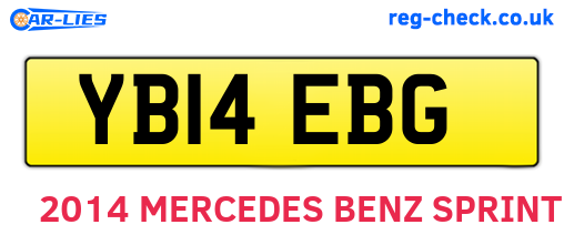 YB14EBG are the vehicle registration plates.