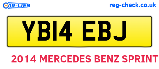 YB14EBJ are the vehicle registration plates.