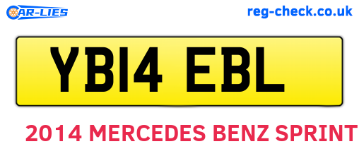 YB14EBL are the vehicle registration plates.