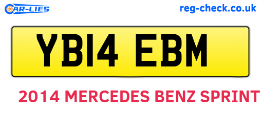 YB14EBM are the vehicle registration plates.