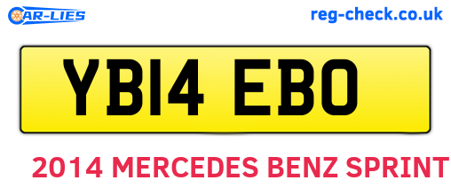 YB14EBO are the vehicle registration plates.