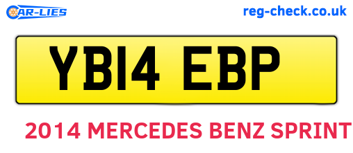 YB14EBP are the vehicle registration plates.