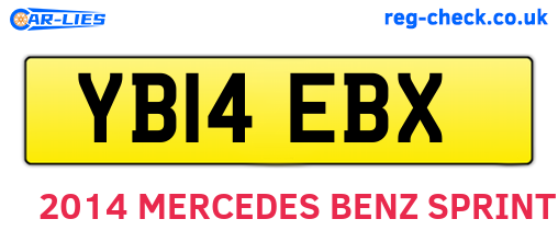 YB14EBX are the vehicle registration plates.