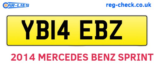 YB14EBZ are the vehicle registration plates.