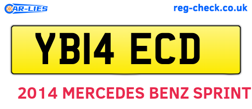 YB14ECD are the vehicle registration plates.