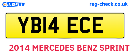 YB14ECE are the vehicle registration plates.