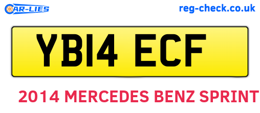YB14ECF are the vehicle registration plates.