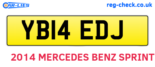 YB14EDJ are the vehicle registration plates.