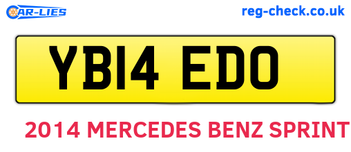 YB14EDO are the vehicle registration plates.