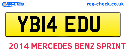 YB14EDU are the vehicle registration plates.
