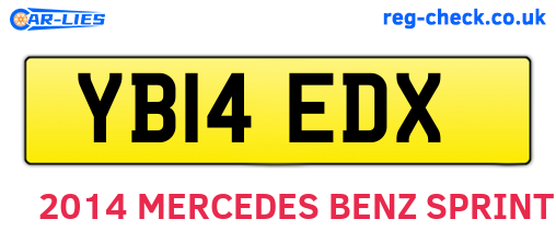 YB14EDX are the vehicle registration plates.