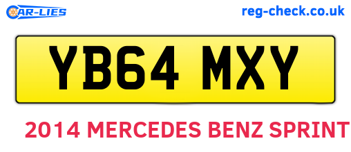 YB64MXY are the vehicle registration plates.