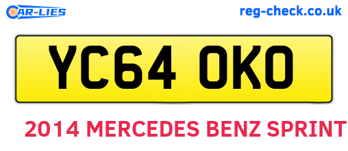 YC64OKO are the vehicle registration plates.