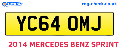 YC64OMJ are the vehicle registration plates.