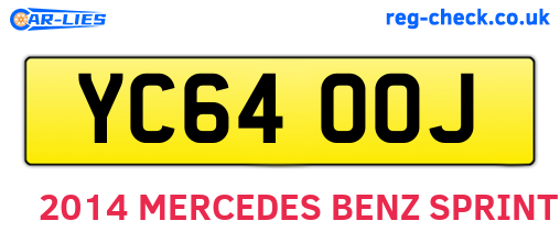 YC64OOJ are the vehicle registration plates.