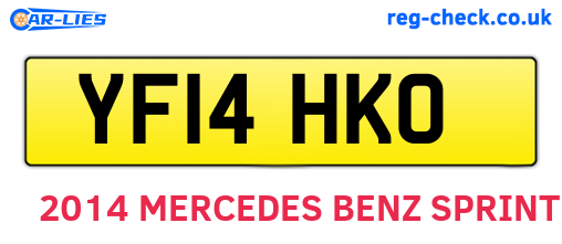YF14HKO are the vehicle registration plates.