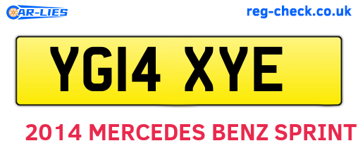 YG14XYE are the vehicle registration plates.