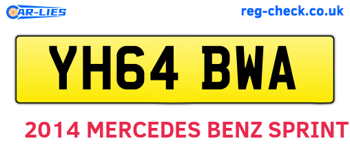 YH64BWA are the vehicle registration plates.