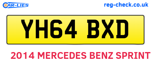 YH64BXD are the vehicle registration plates.