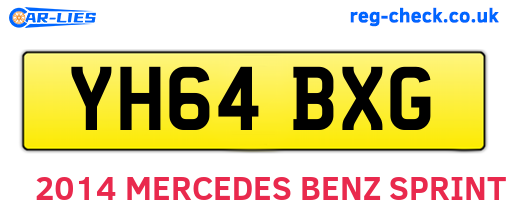 YH64BXG are the vehicle registration plates.